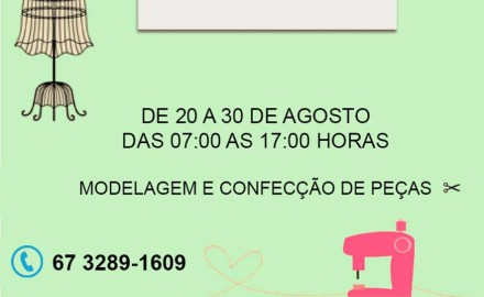 CURSO CORTE E COSTURA MODELAGEM E CONFECÇÃO DE PEÇAS.