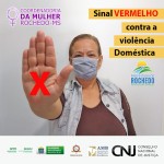 Sinal vermelho contra a violência doméstica